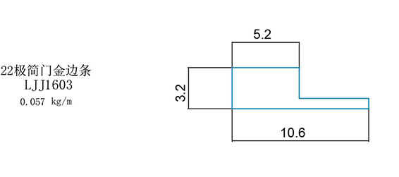 门框料2--22极简门金边条603(图1)